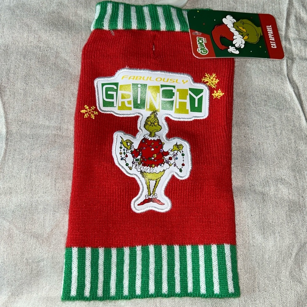 Dr Seuss The Grinch Cat Apparel Grinchy Sweater (XS)